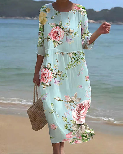 Orla | Elegant Tummy-Covering Floral Dress