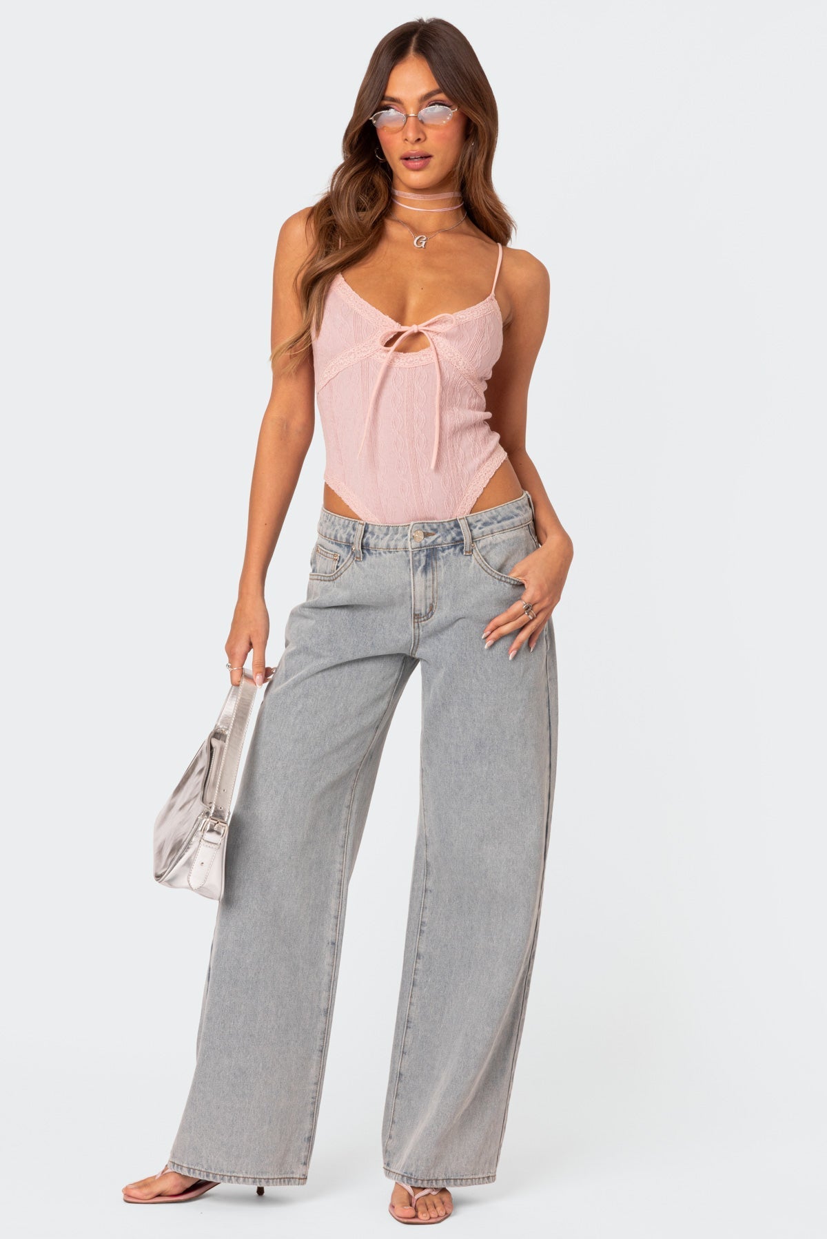 Emma Bow Tie Jeans - Oversized Jeans with bows