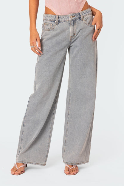 Emma Bow Tie Jeans - Oversized Jeans with bows