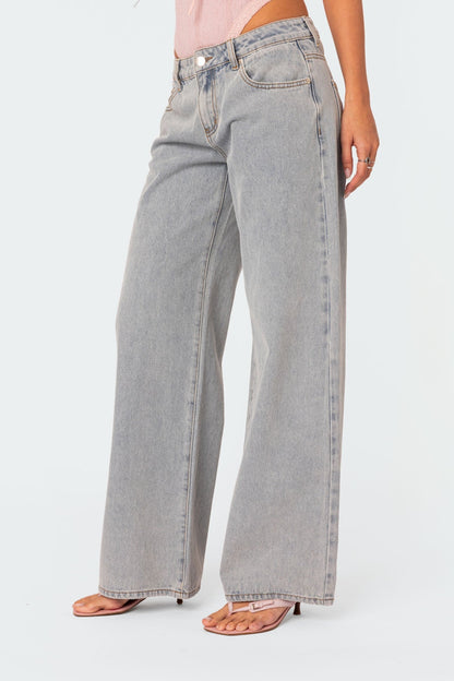 Emma Bow Tie Jeans - Oversized Jeans with bows