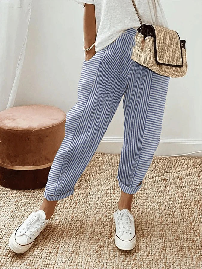 Lora™ | Striped Cotton Pants