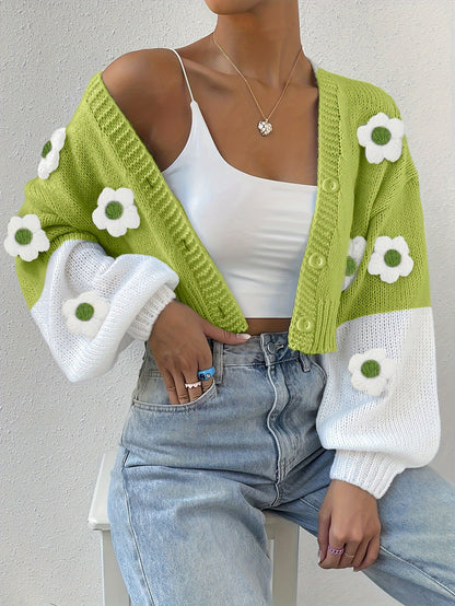 Maeve & Co™ - Floral Knit Button Cardigan