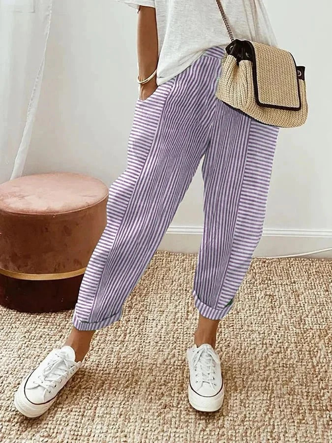 Lora™ | Striped Cotton Pants